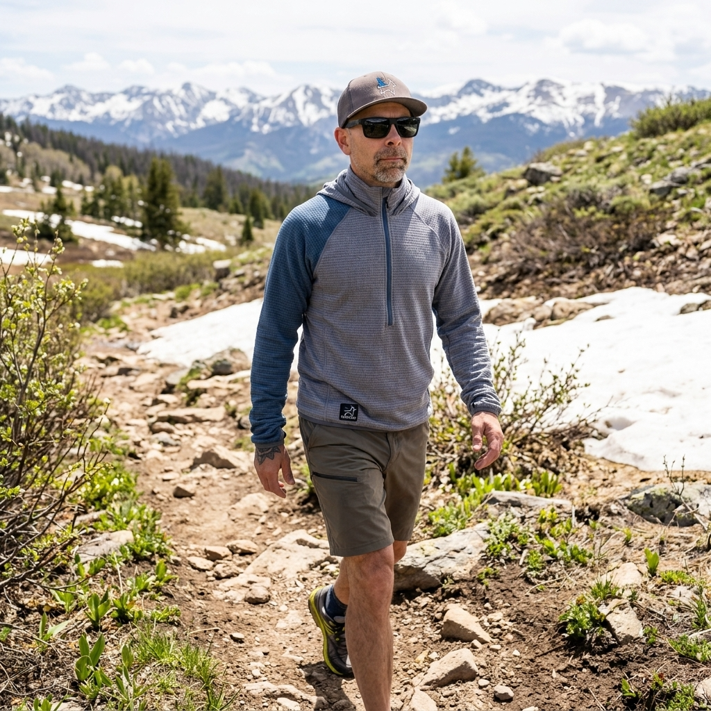 SkyGOAT Men's Half-Zip Hooded Pullover AIR 70