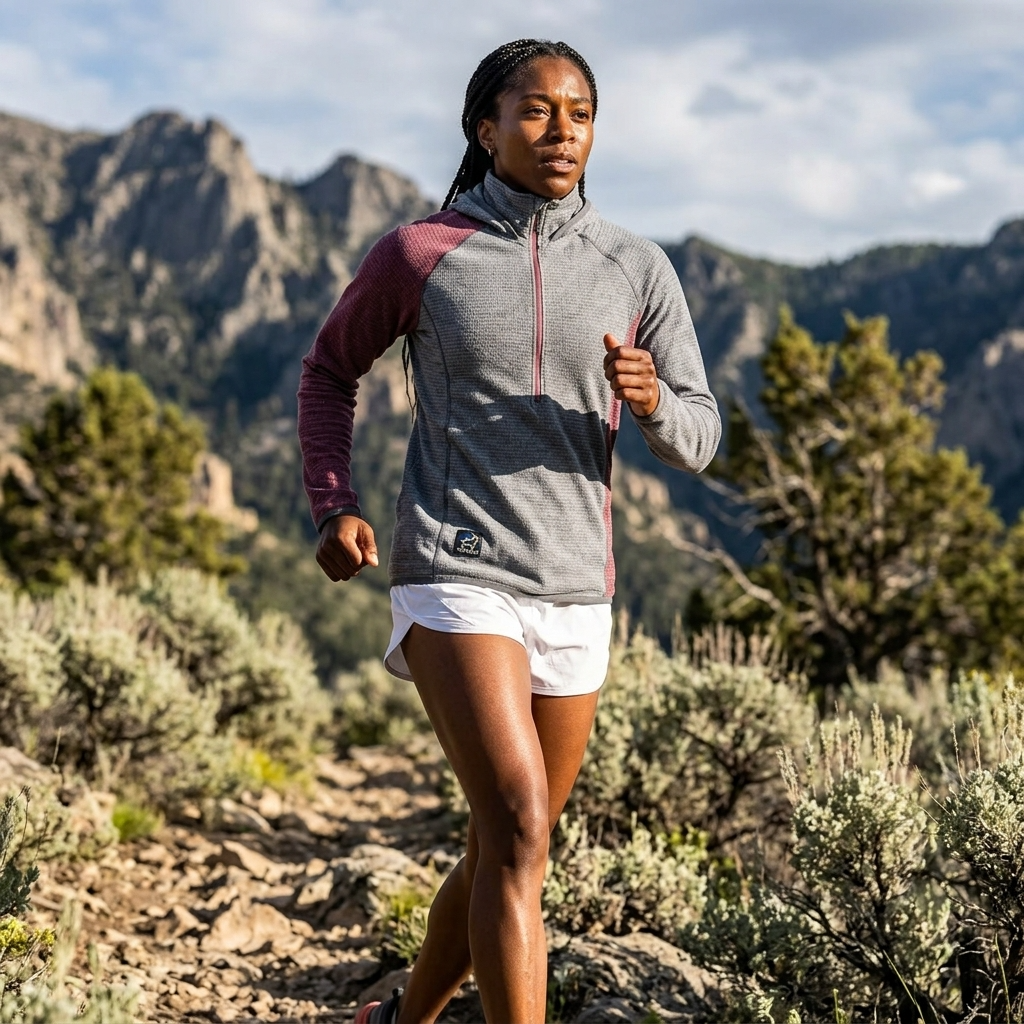 SkyGOAT Women's Half-Zip Hooded Pullover AIR 70