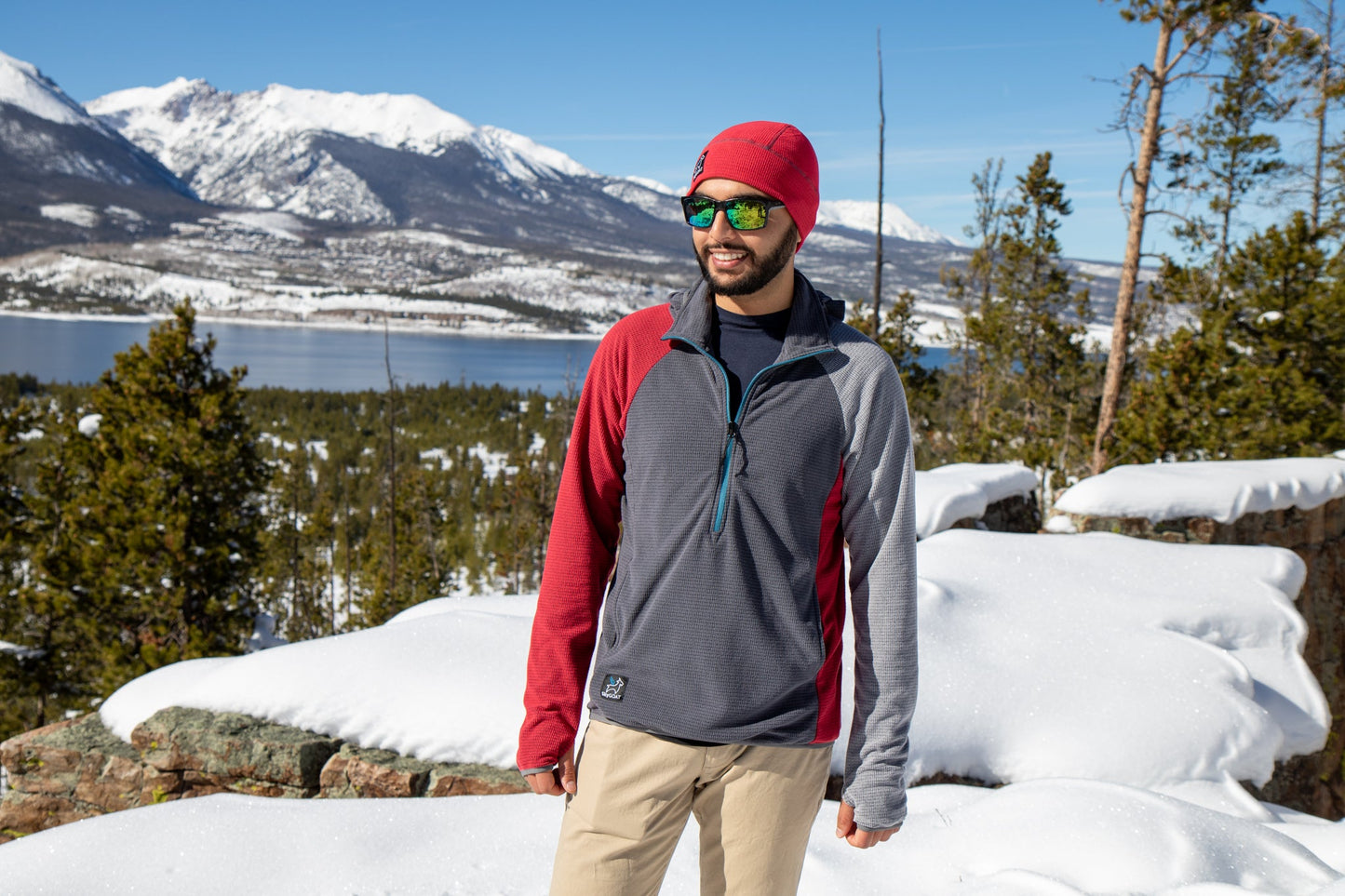 SkyGOAT Men's Half-Zip Hooded Pullover 135