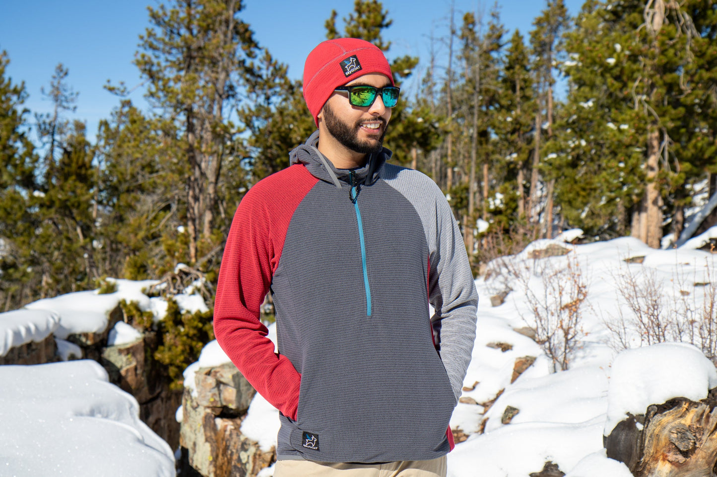 SkyGOAT Men's Half-Zip Hooded Pullover 135