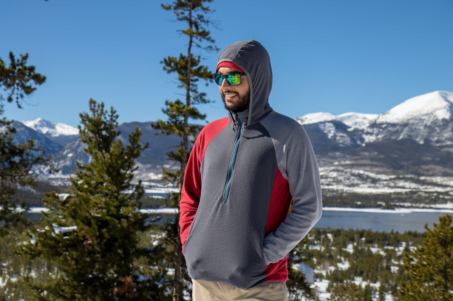 SkyGOAT Men's Half-Zip Hooded Pullover 135