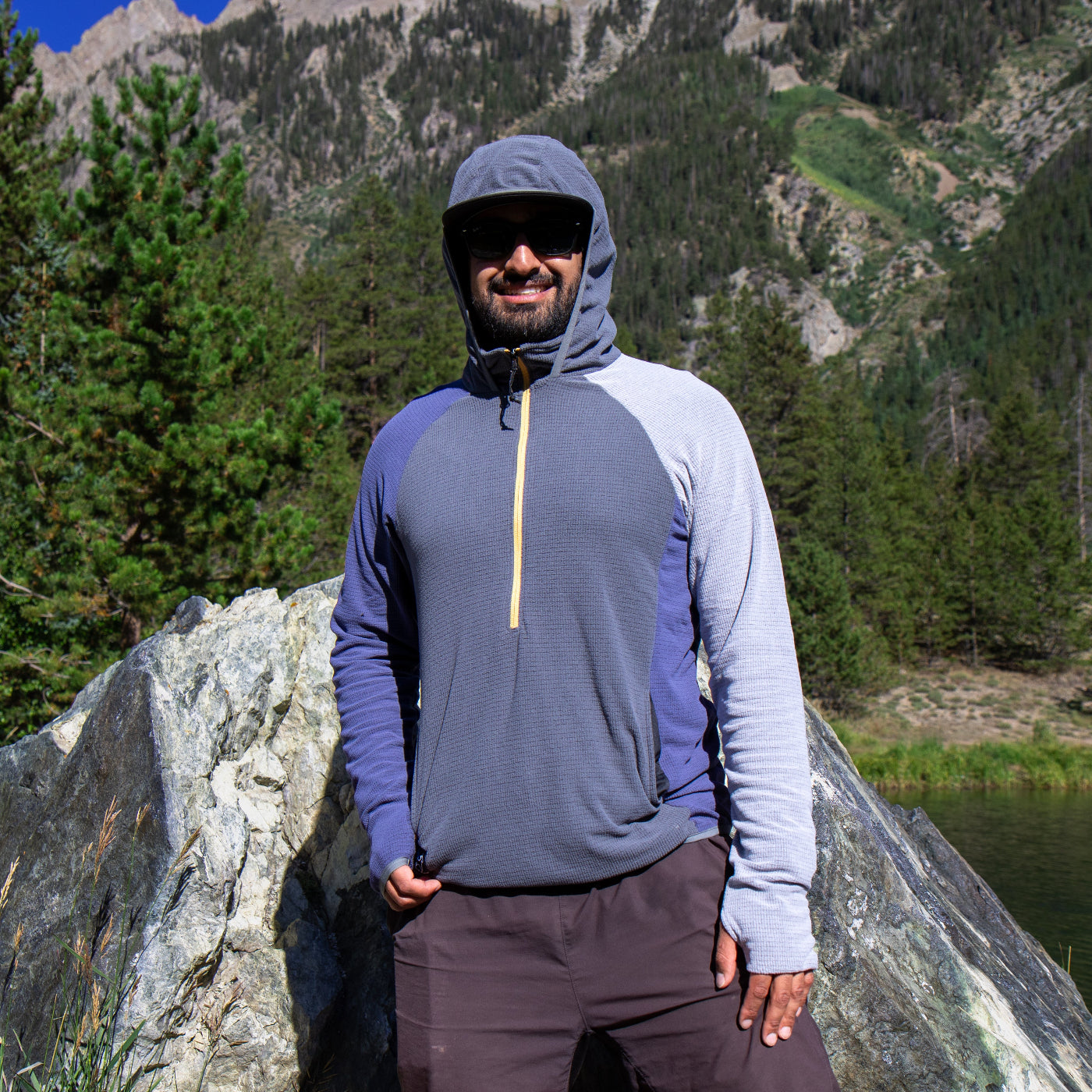 SkyGOAT Men's Half-Zip Hooded Pullover Ultralight 115