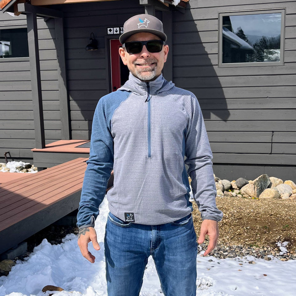 SkyGOAT Men's Half-Zip Hooded Pullover AIR 70