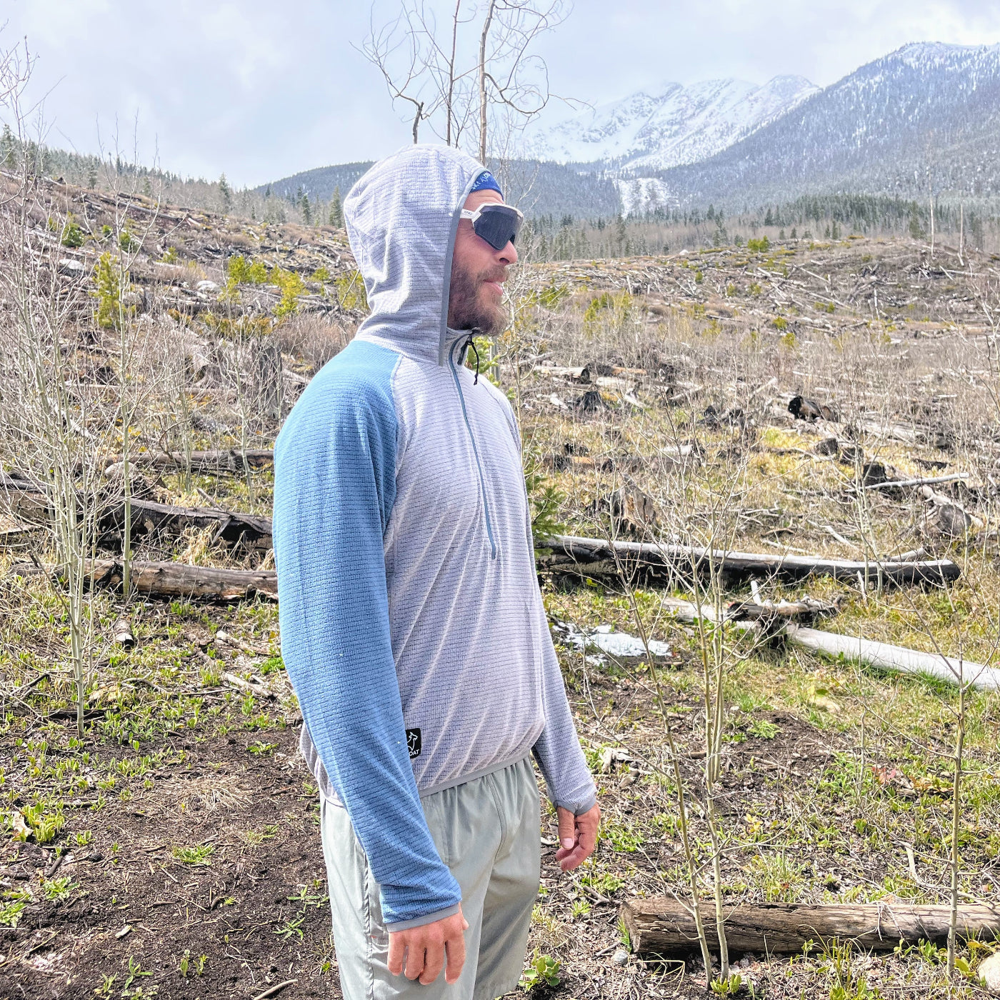 SkyGOAT Men's Half-Zip Hooded Pullover AIR 70