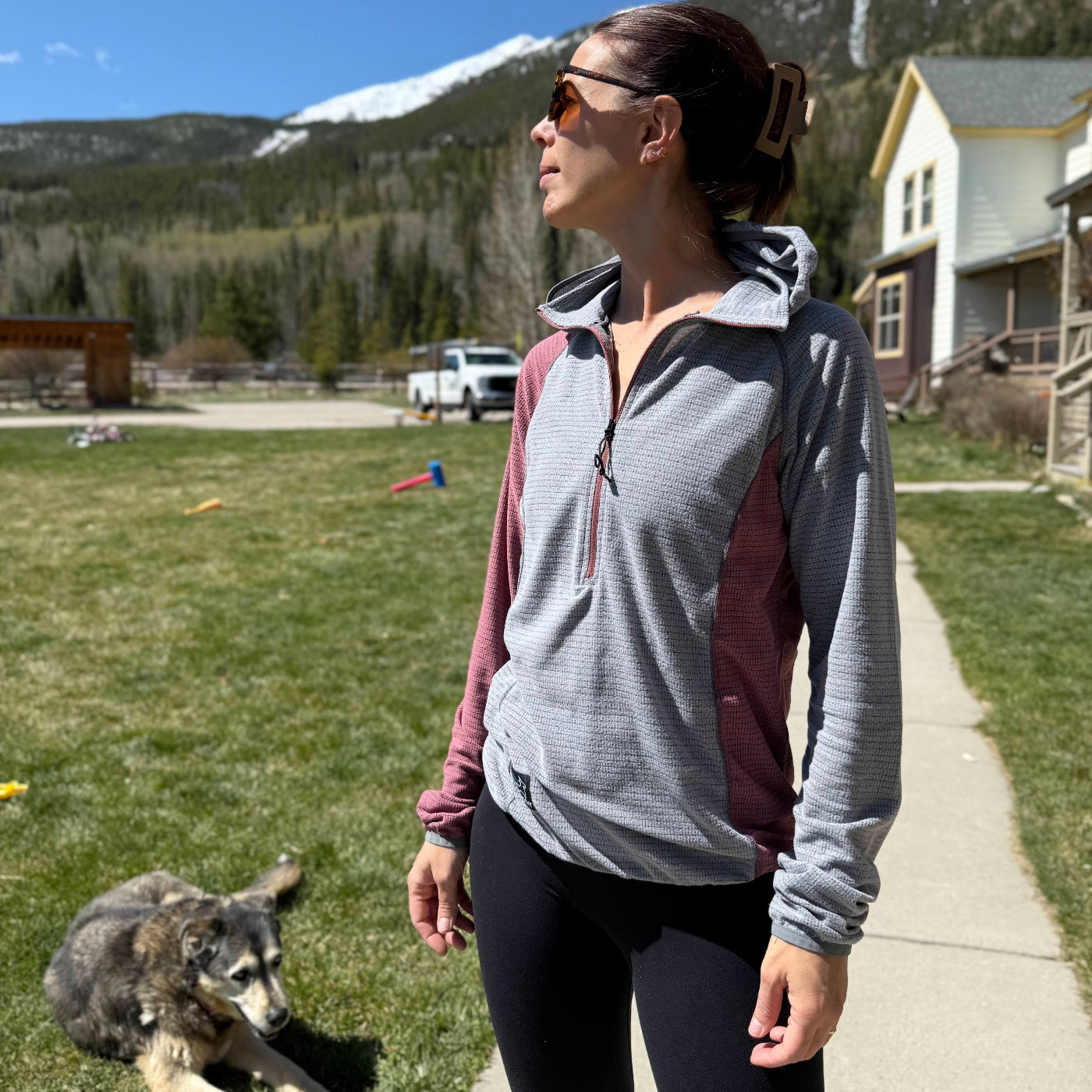 SkyGOAT Women's Half-Zip Hooded Pullover AIR 70