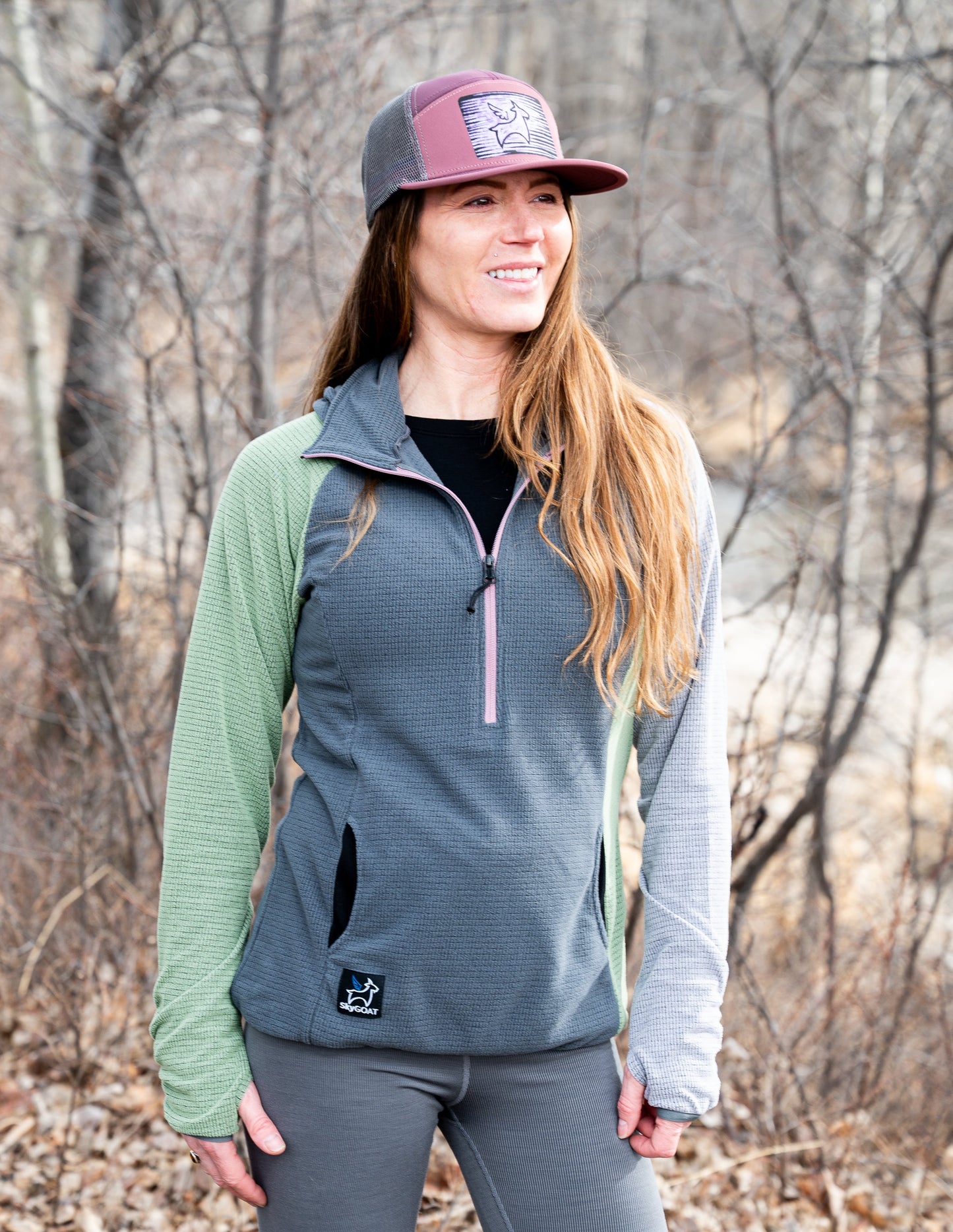 SkyGOAT Women's Half-Zip Hooded Pullover Ultralight 115