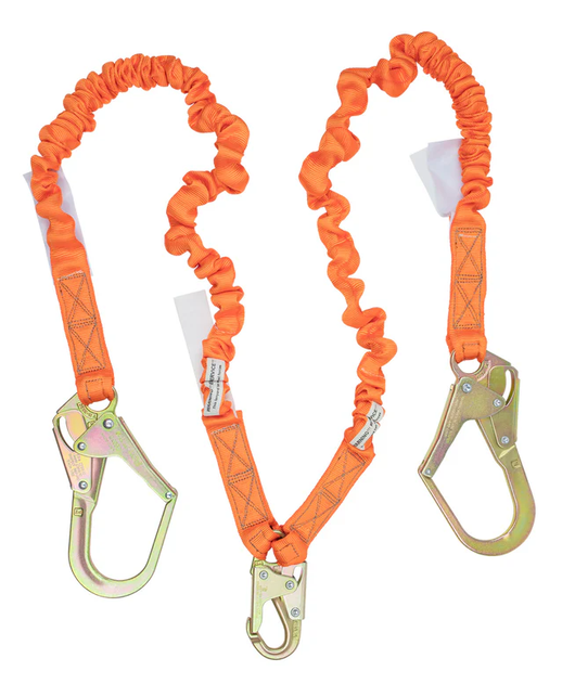 Malta Dynamics Twin Leg Shock Absorbing Lanyard, Rebar Hooks