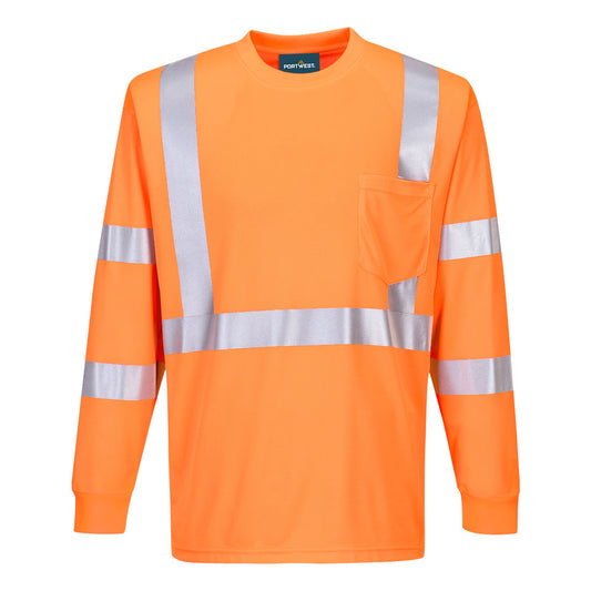 Portwest S192 Hi-Vis Pocket T-Shirt L/S