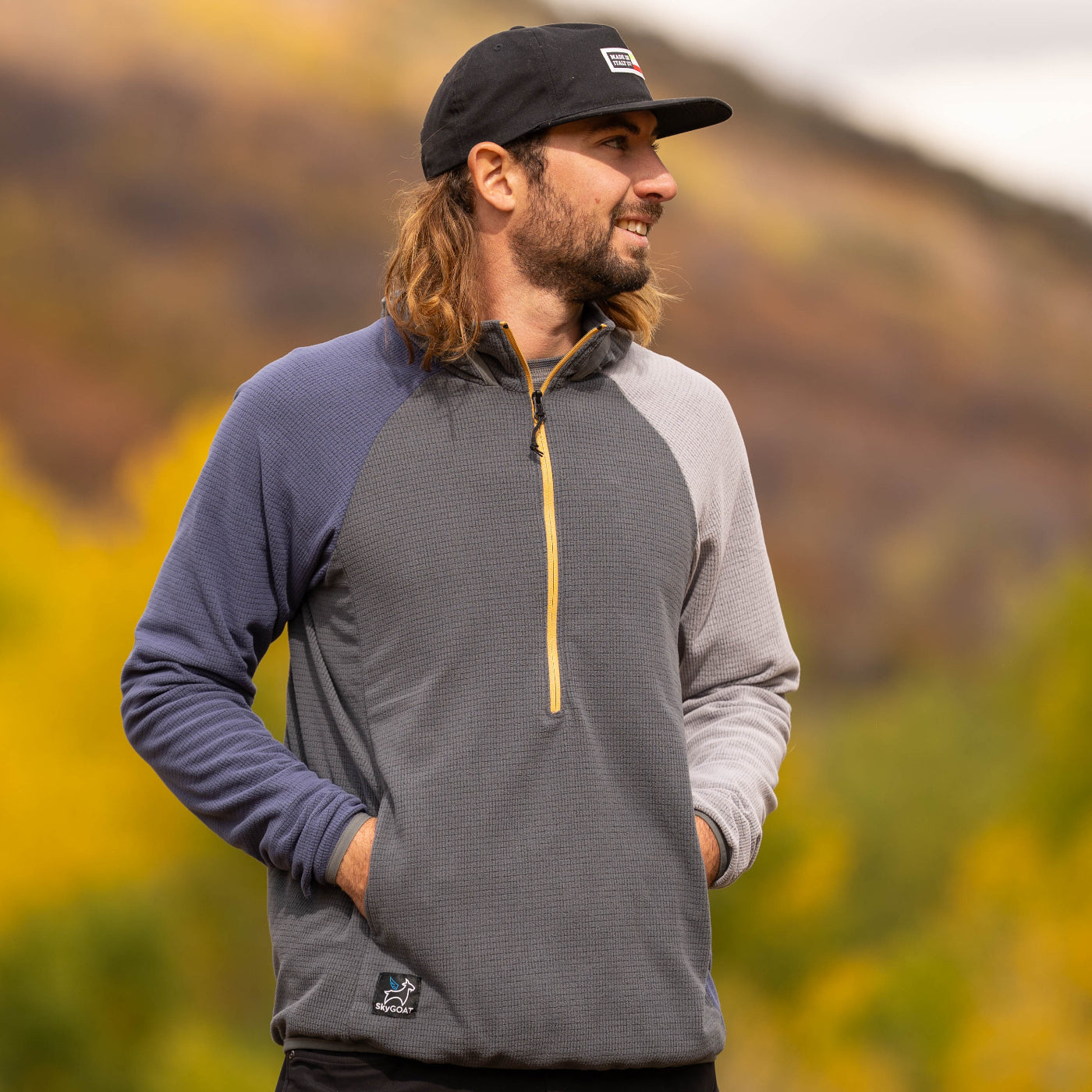 SkyGOAT Men's Half-Zip Hooded Pullover Ultralight 115