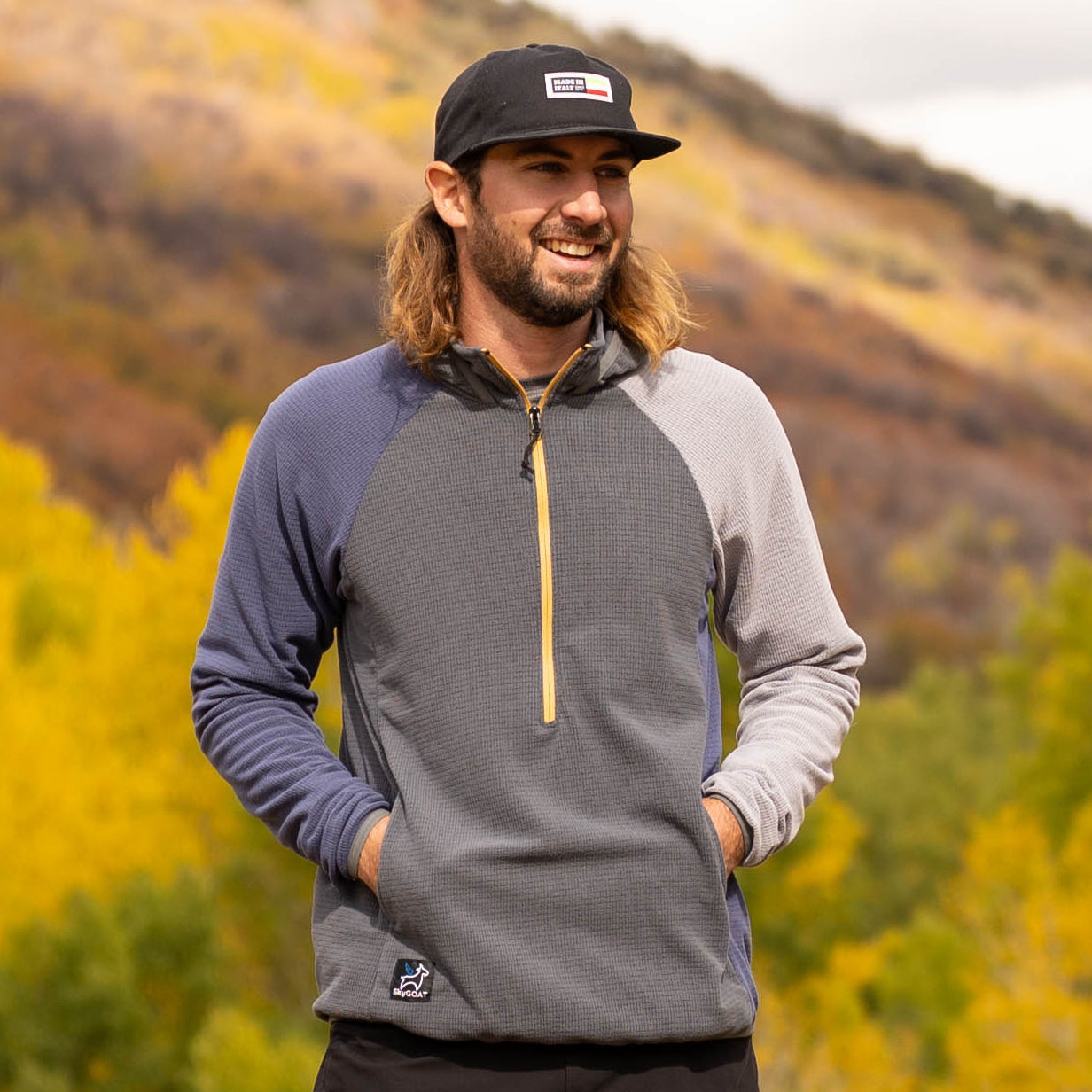 SkyGOAT Men's Half-Zip Hooded Pullover Ultralight 115