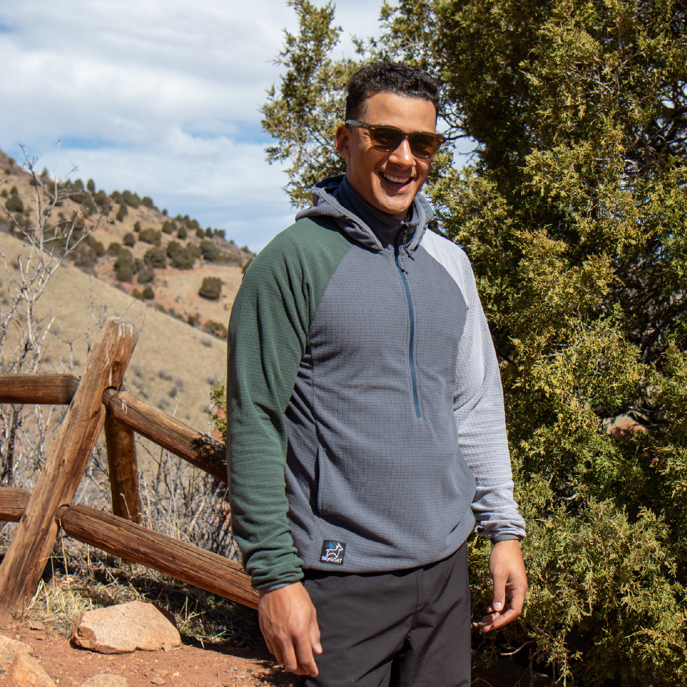 SkyGOAT Men's Half-Zip Hooded Pullover Ultralight 115