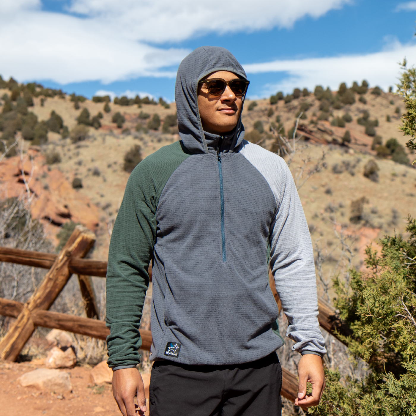 SkyGOAT Men's Half-Zip Hooded Pullover Ultralight 115