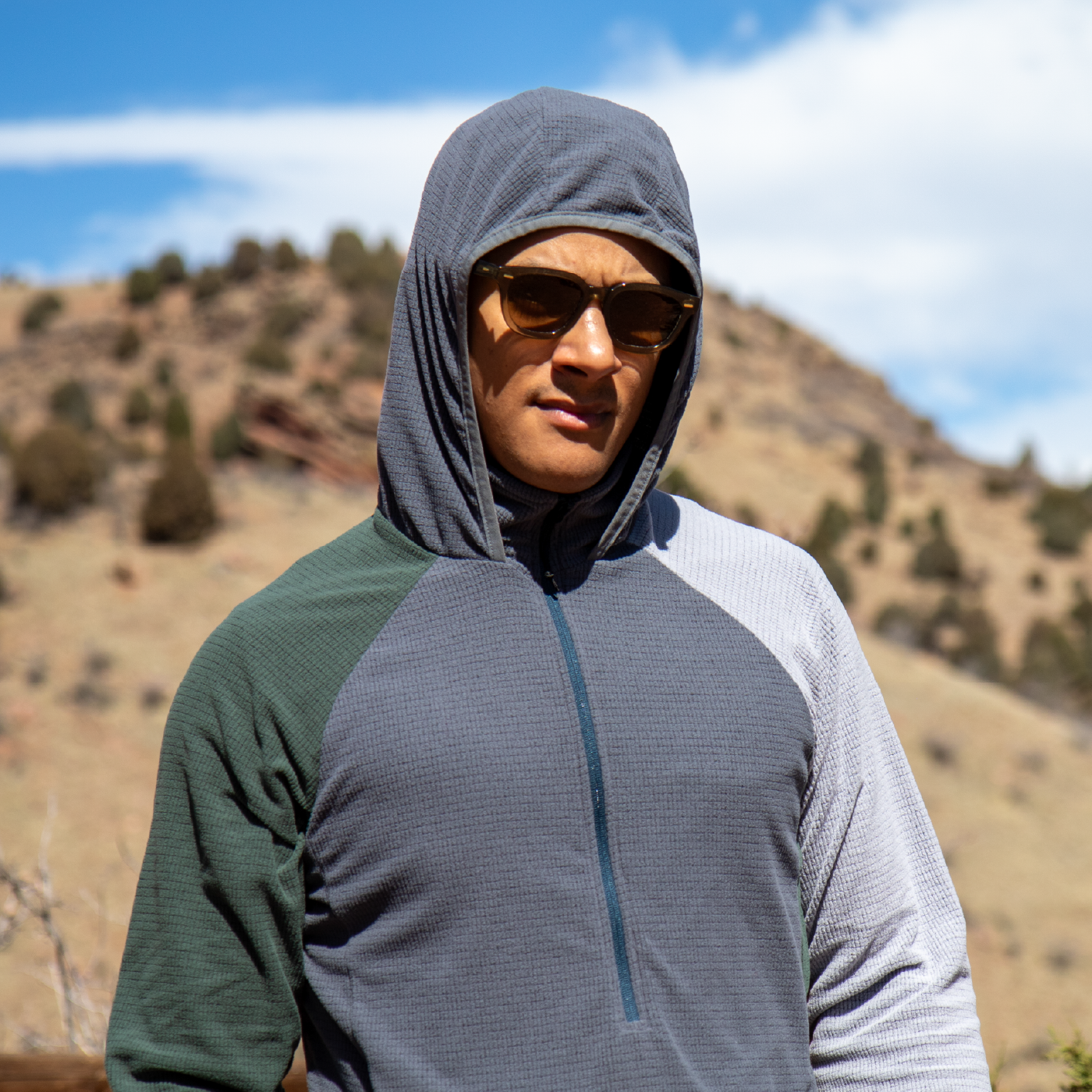 SkyGOAT Men's Half-Zip Hooded Pullover Ultralight 115