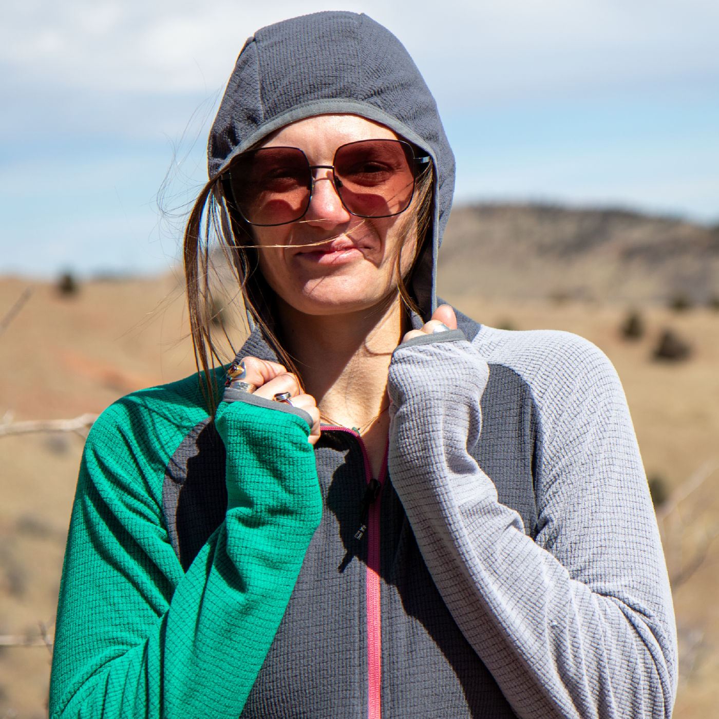 SkyGOAT Women's Half-Zip Hooded Pullover Ultralight 115