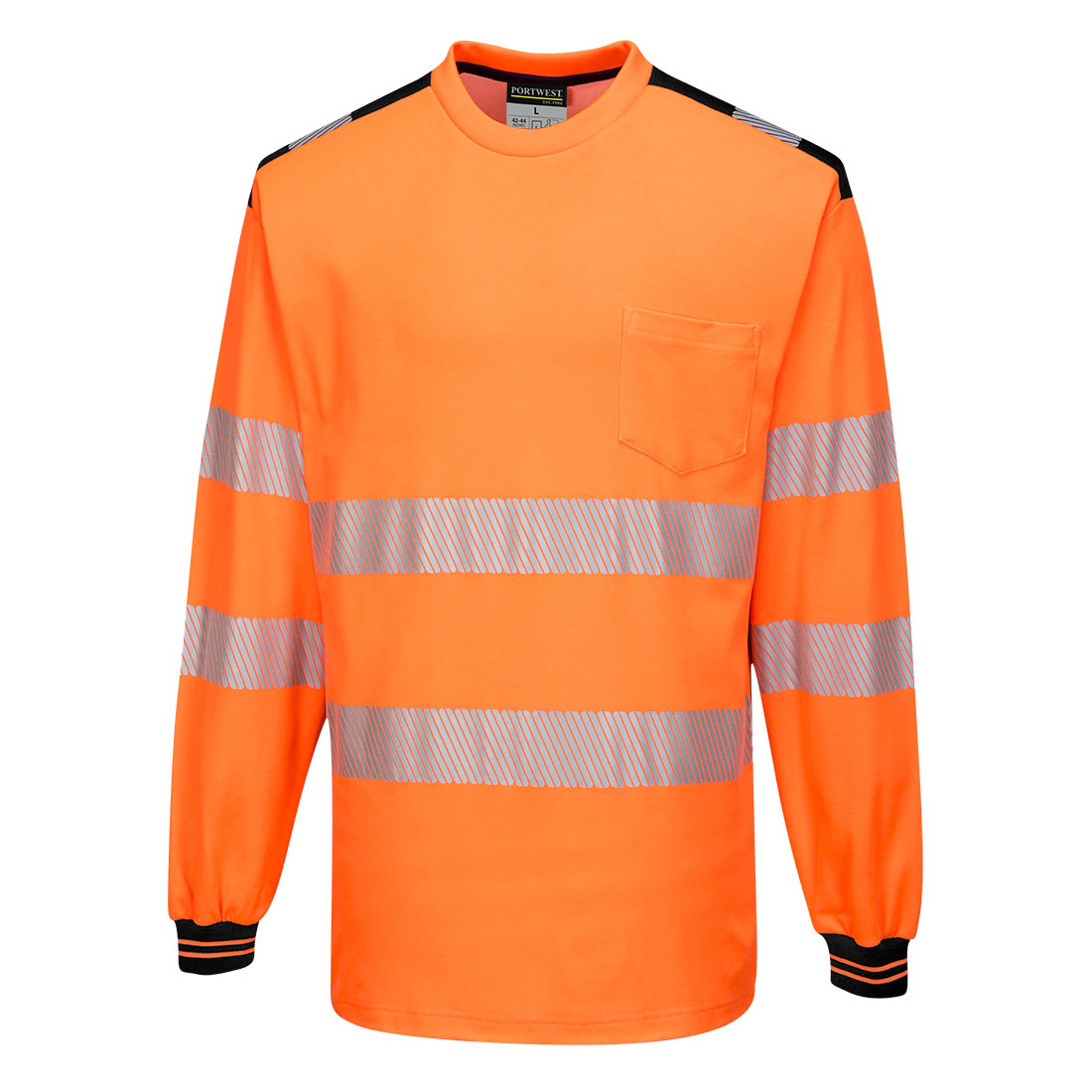 Portwest T185 PW3 Hi-Vis Cotton Comfort T-Shirt L/S