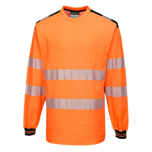 Portwest T185 PW3 Hi-Vis Cotton Comfort T-Shirt L/S