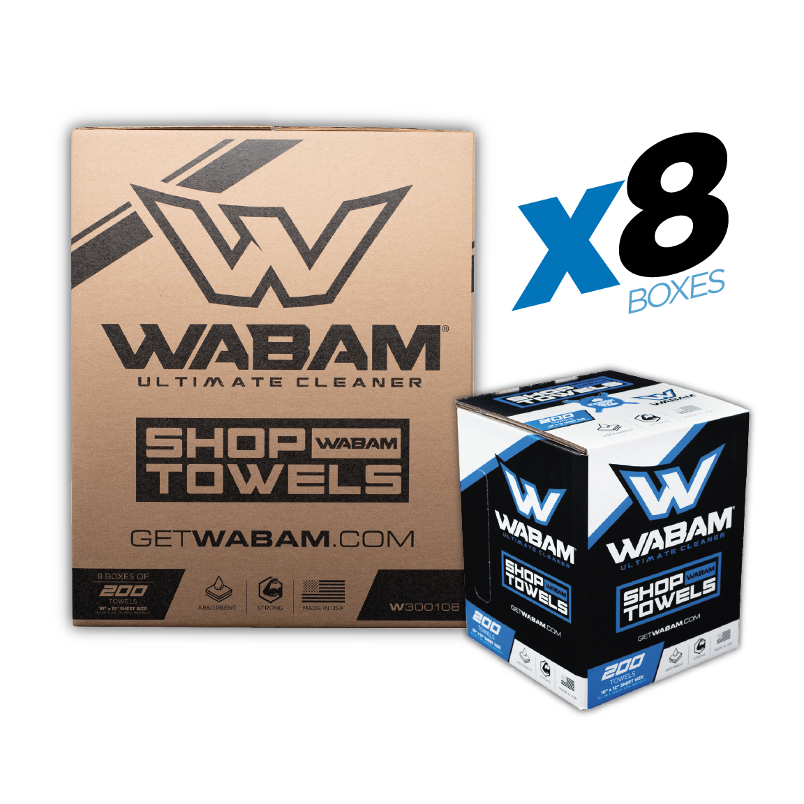 200CT SHOP TOWELS (8 BOXES)